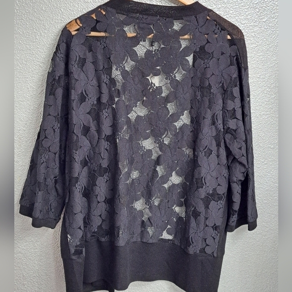 NWT Molly Bracken Black Lace Open Front Cardigan   Size 1X - Picture 3 of 10
